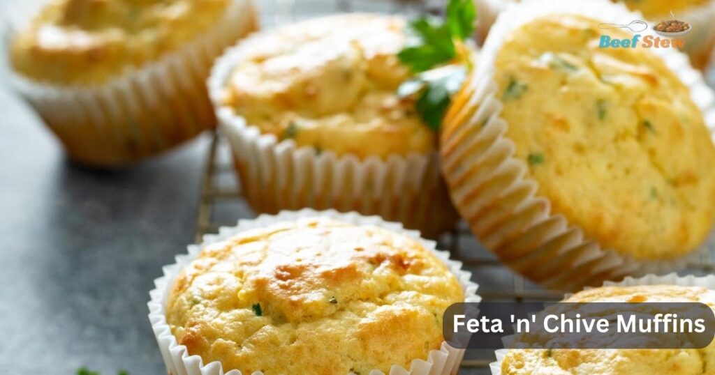 Feta 'n' Chive Muffins With Beef Stew