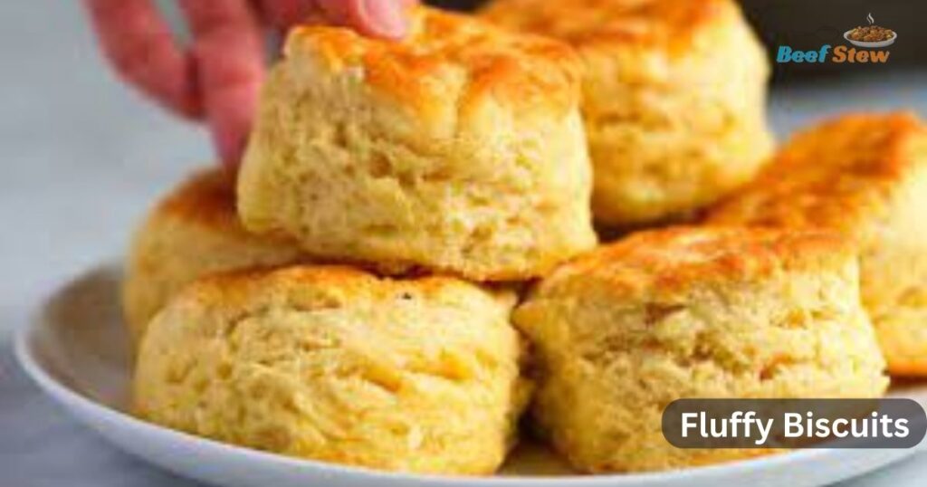 Fluffy Biscuits With Beef Stew