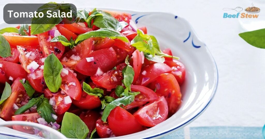 Tomato Salad  With Beef Stew